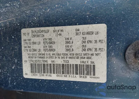 2005 Dodge Ram 1500 Slt/Laramie из США, поврежденный, VIN 1D7HU18D75S178946